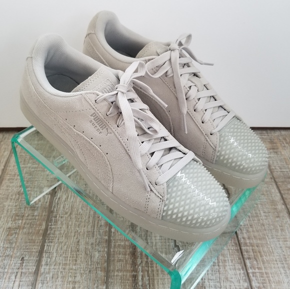 NEW! PUMA Grey Suede Jelly Woman's Sneakers - Picture 3 of 8